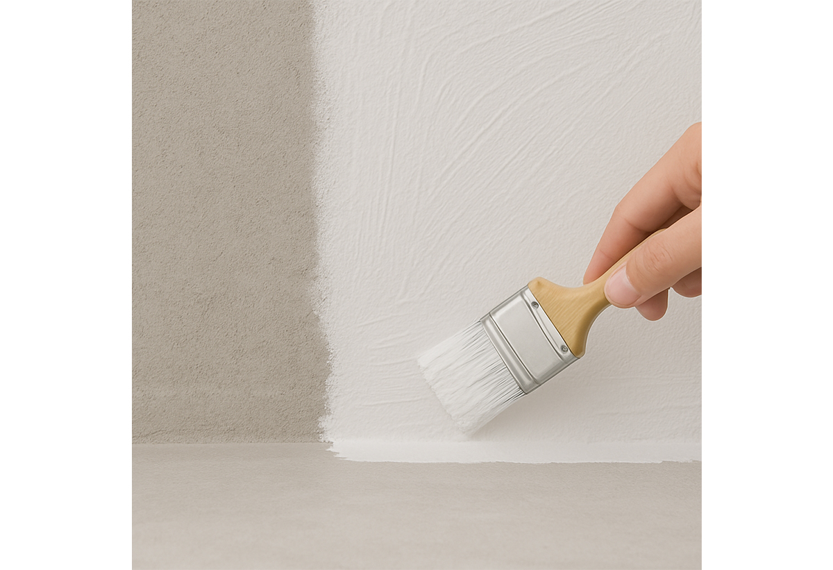 Απεικονίζεται τοποθέτηση στεγανωτικού με τη χρήση πινέλου.